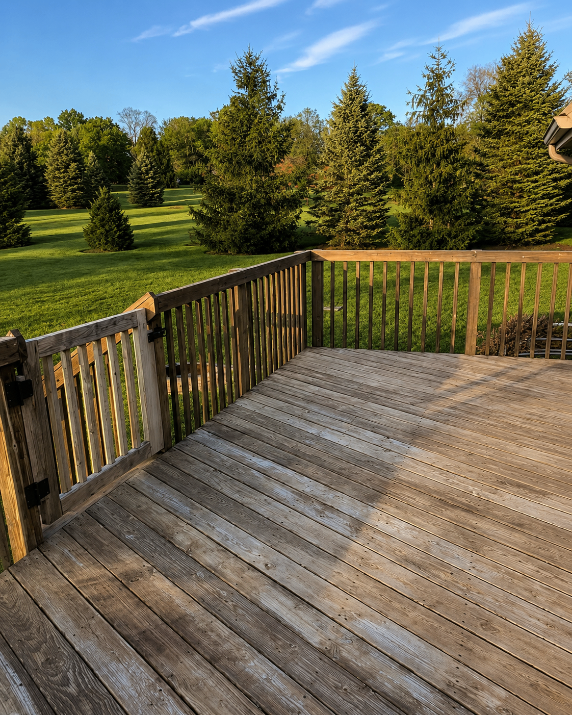 Weathered Deck Restored with Rich Stain β before