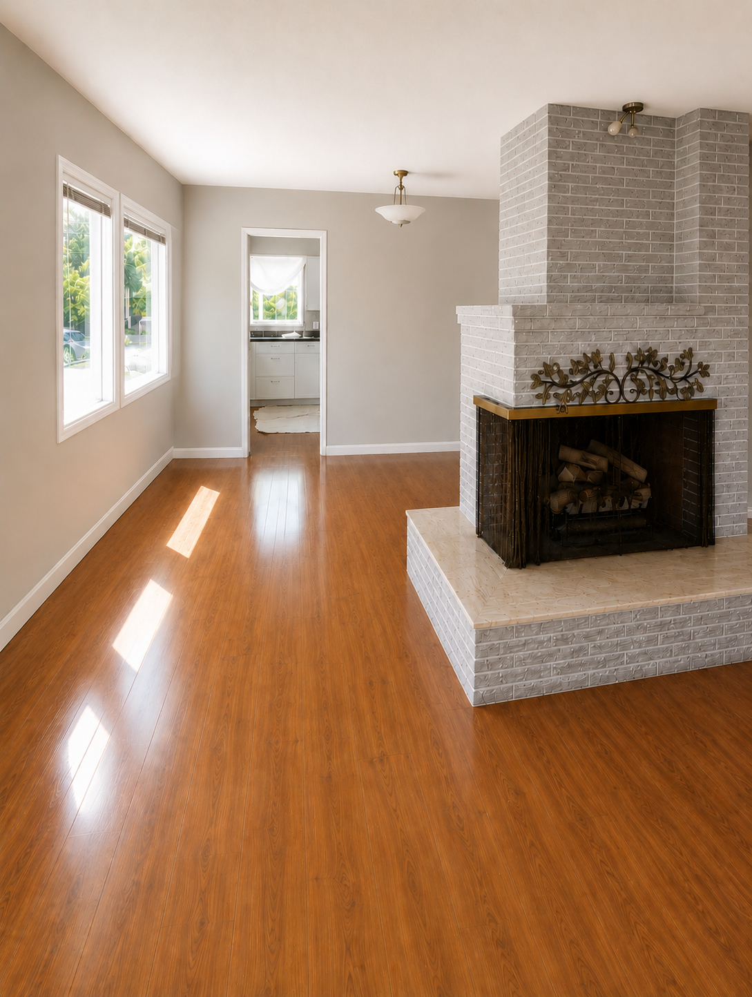 Living Room & Brick Fireplace Refresh β after
