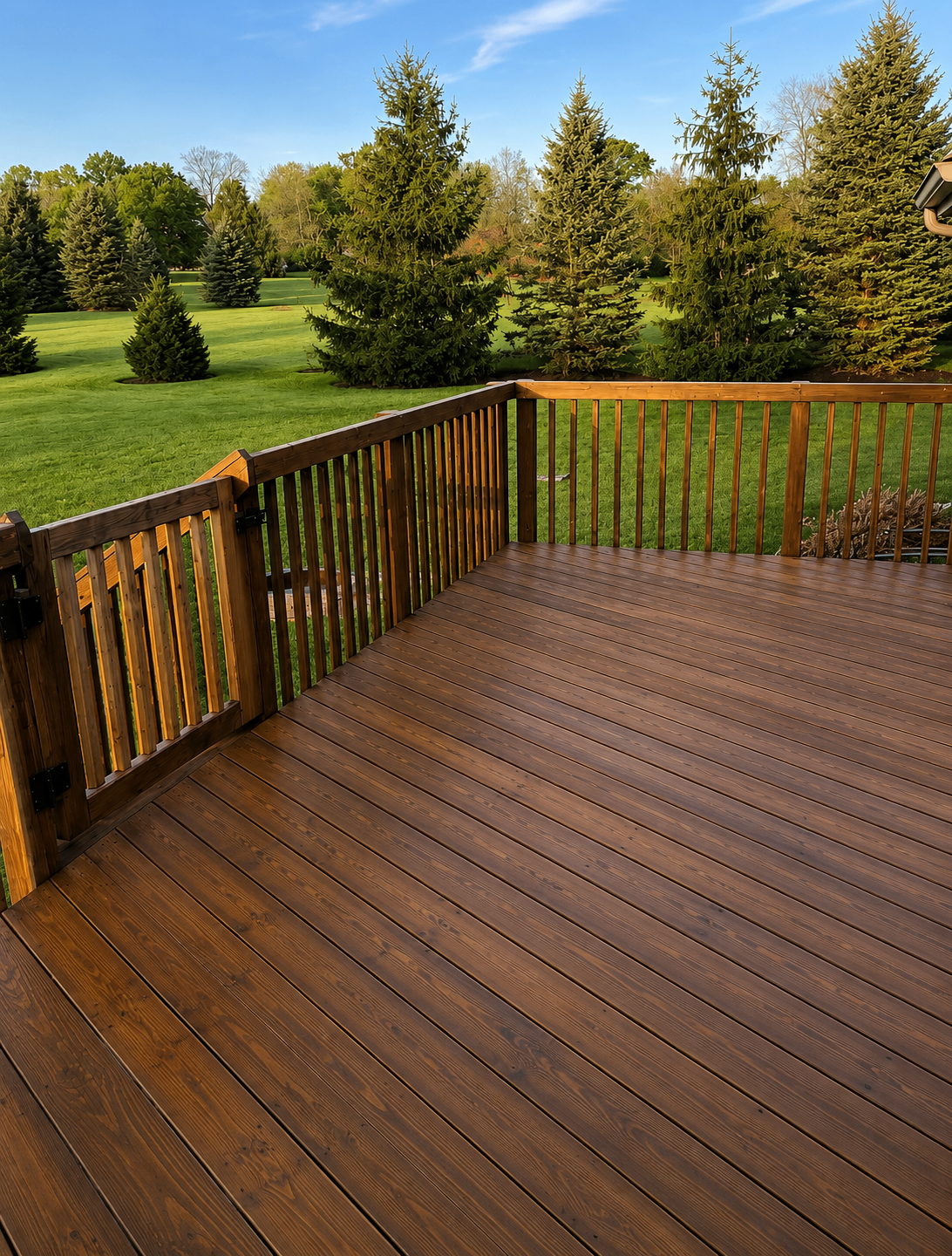 Weathered Deck Restored with Rich Stain β after